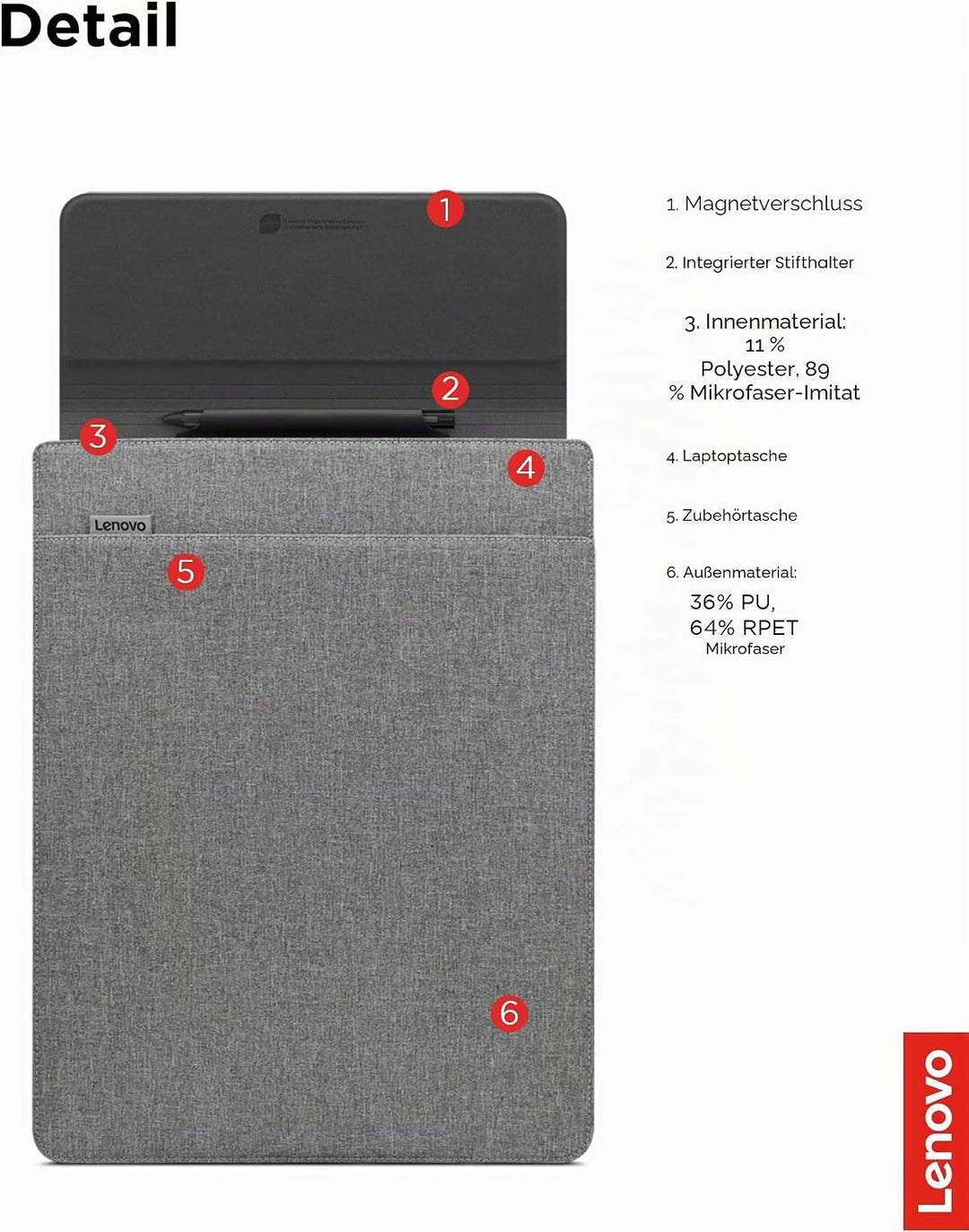 Lenovo Yoga Laptophülle|16 Zoll|Magnetverschluss|schlank & leicht, aus recycelten Materialien|Separa
