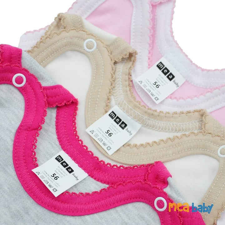 MEA BABY Unisex Baby Strampler mit Aufdruck aus 100% Baumwolle im 5er Pack. Baby Strampler für Mädch