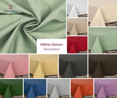 BEAUTEX fleckenabweisende und bügelfreie Tischdecke - Tischtuch mit Lotuseffekt - Tischwäsche in Lei