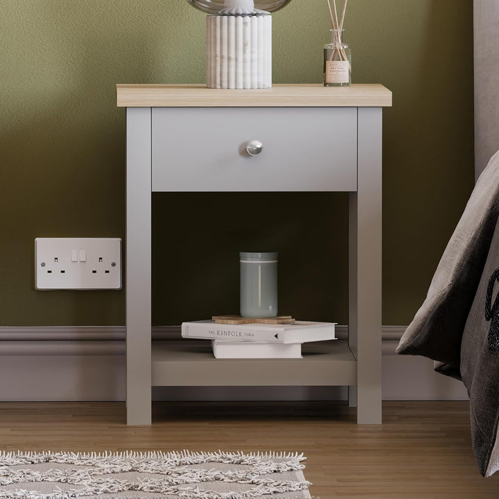 Vida Designs Schubladenboxen, MDF, Spanplatte und Melaminfurnier, Grau, Standard, Grau