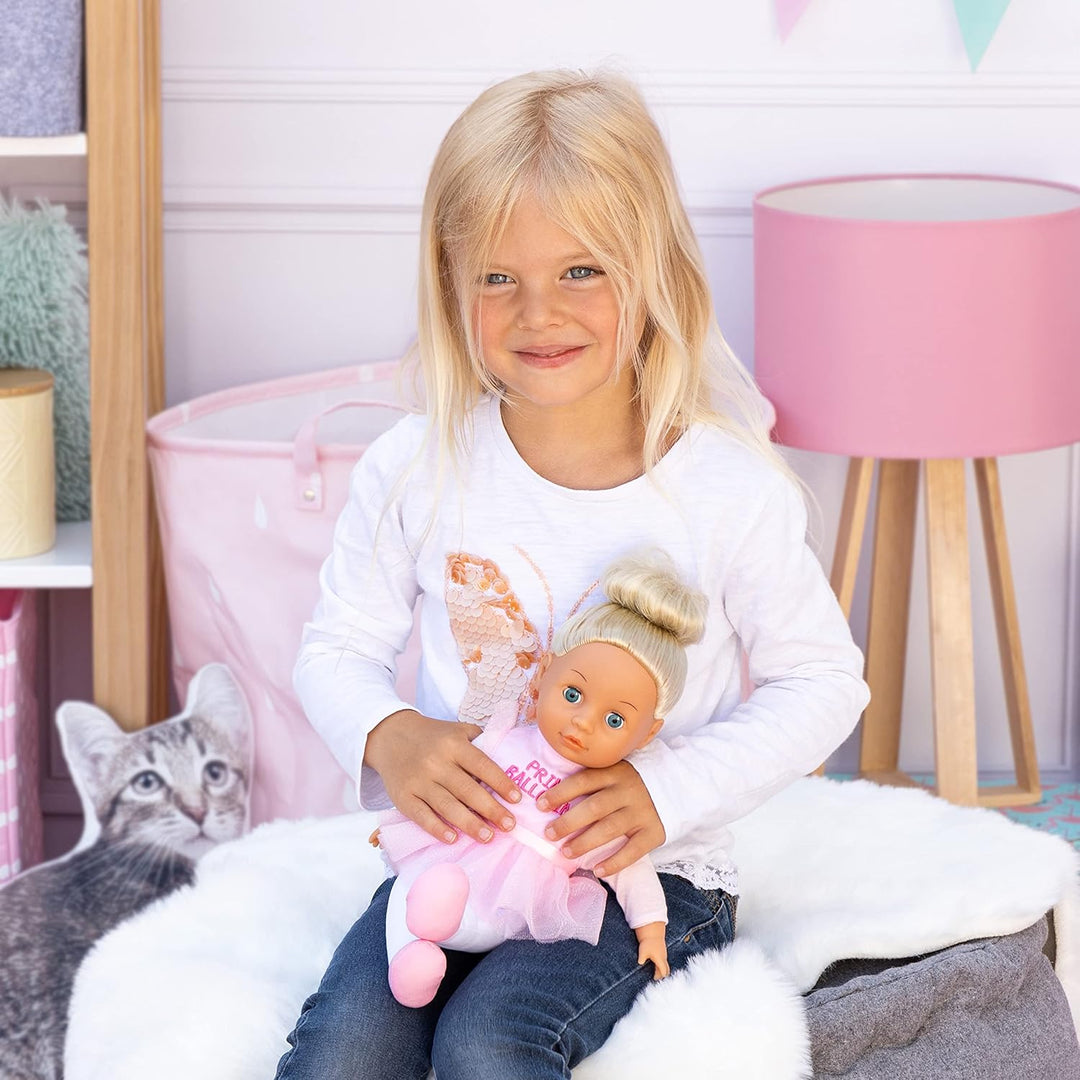 Bayer Design 93311AA Puppe mit Haaren, Musik, Ballerina, interaktiv, mit weichem Körper, mit Schlafa