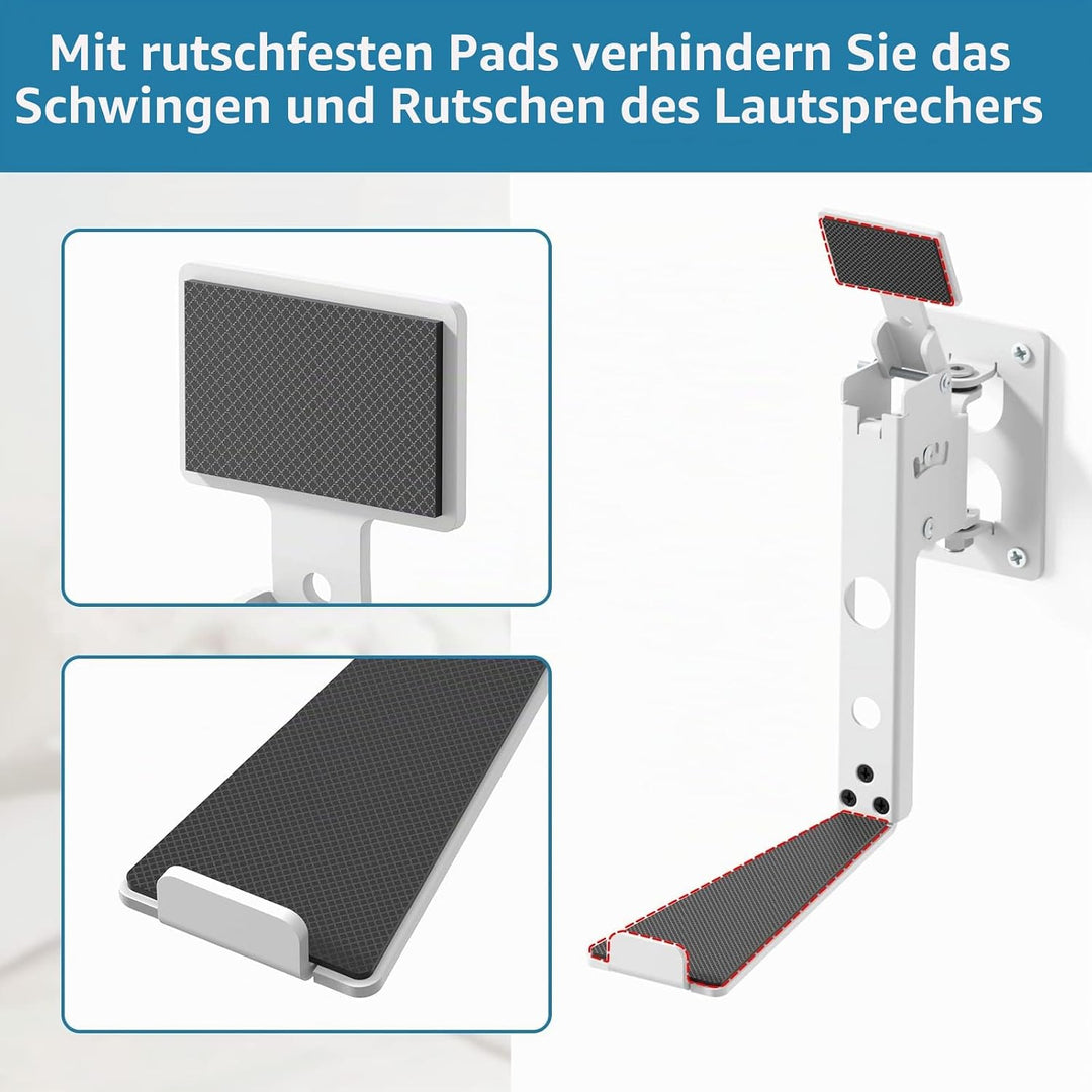 Yibracki Robuste Lautsprecherhalterung für Sonos Five & Play 5 Gen 2, weiss, unterstützt 15,9 kg Wei