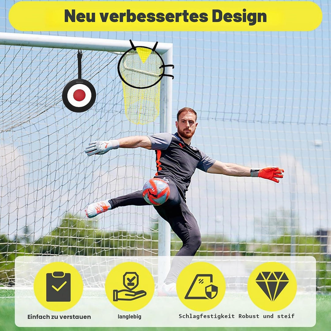 3 Stück Fussballtor Zielnetz mit Rahmen, Fussball Ziel Tasche für Training, Ecke Schiessen Ziele Tra