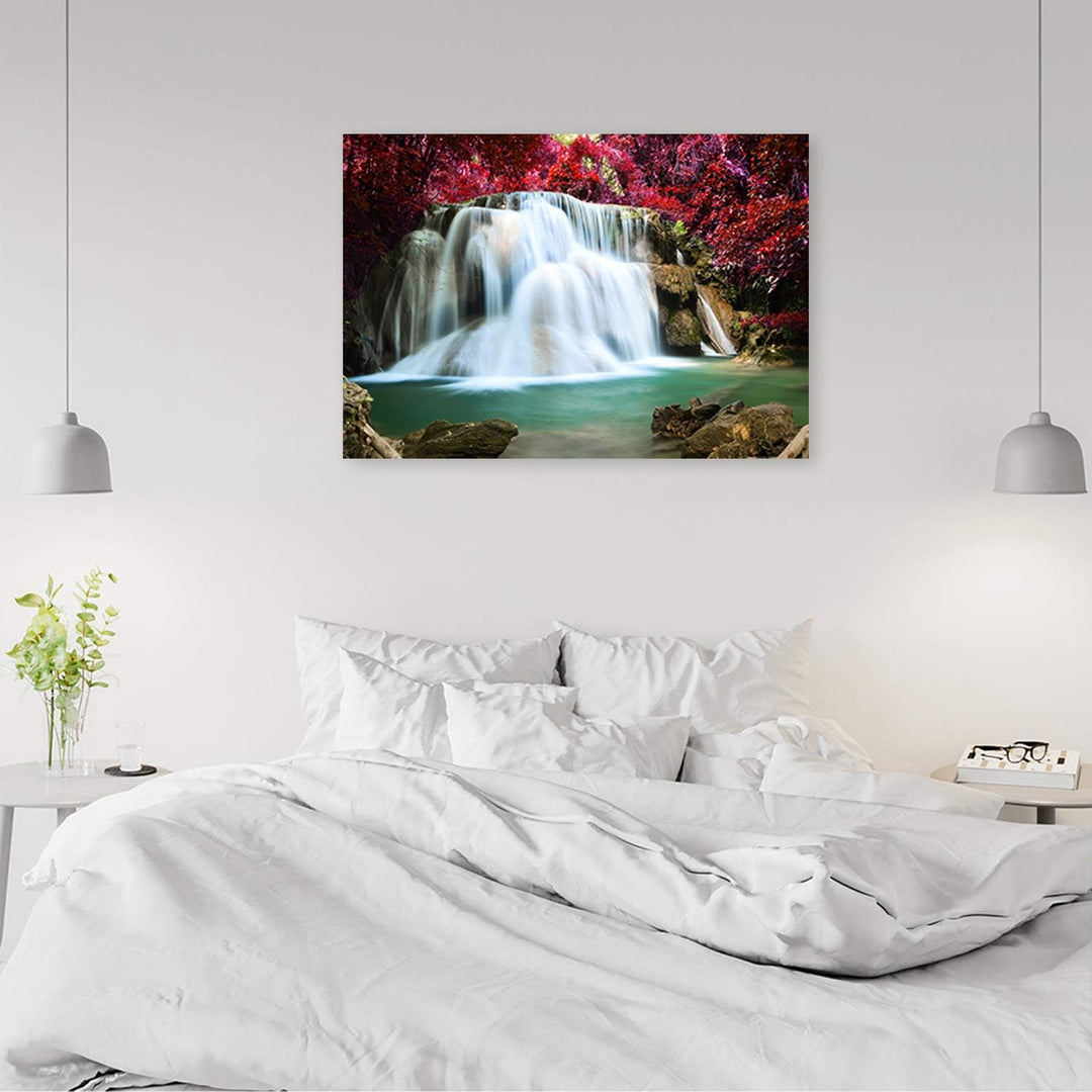 Feeby Dekobild abstrakt Deko Wand Kunstdruck Bäume Weiss 70x50 cm
