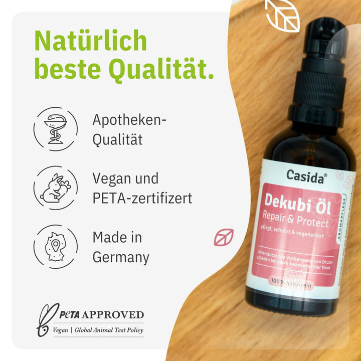 Casida Dekubi Öl Repair & Protect - Aromapflege mit 100% naturreinen Ölen für Dekubitusprophylaxe un
