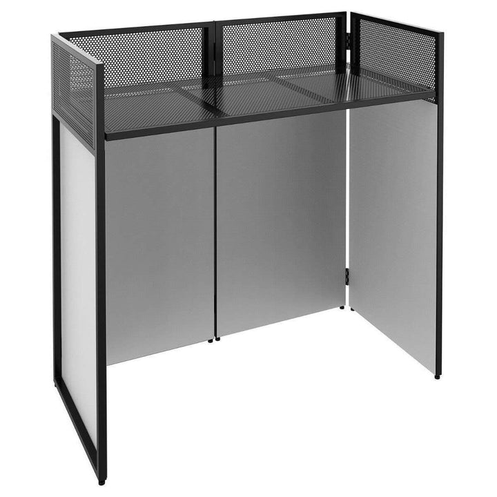 Vonyx DB4 Pro - DJ Tisch, faltbares DJ Pult mobil und klappbar, DJ Booth mit weisser und schwarzer V