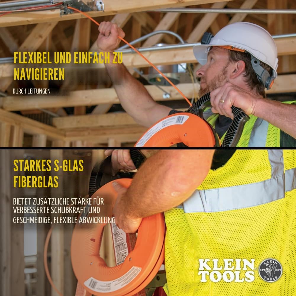 KLEIN TOOLS Geriffeltes Fiberglas-Einziehband mit Nylonspitze, 15,2 m 50-Foot Multi-Nut, 50-Foot Mul