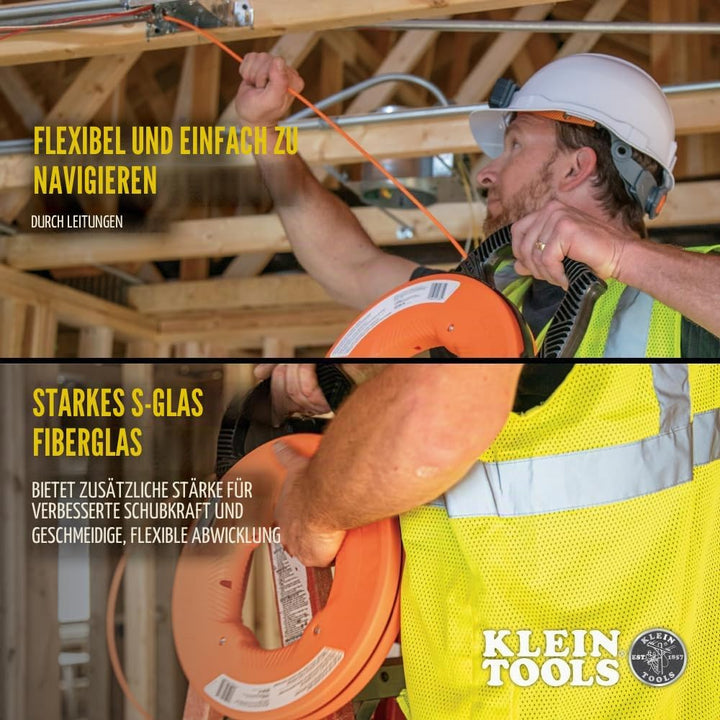 KLEIN TOOLS Geriffeltes Fiberglas-Einziehband mit Nylonspitze, 15,2 m 50-Foot Multi-Nut, 50-Foot Mul