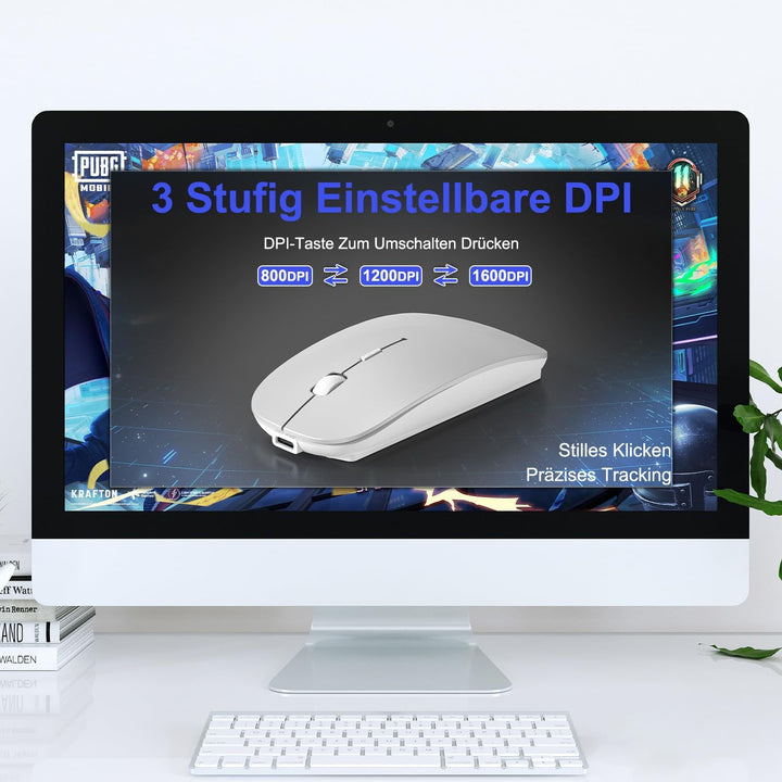 Azmall Mouse Wireless Bluetooth per MacBook Pro/Air/Mac/iPad/Laptop/Desktop/Mac/PC/Computer/telefono