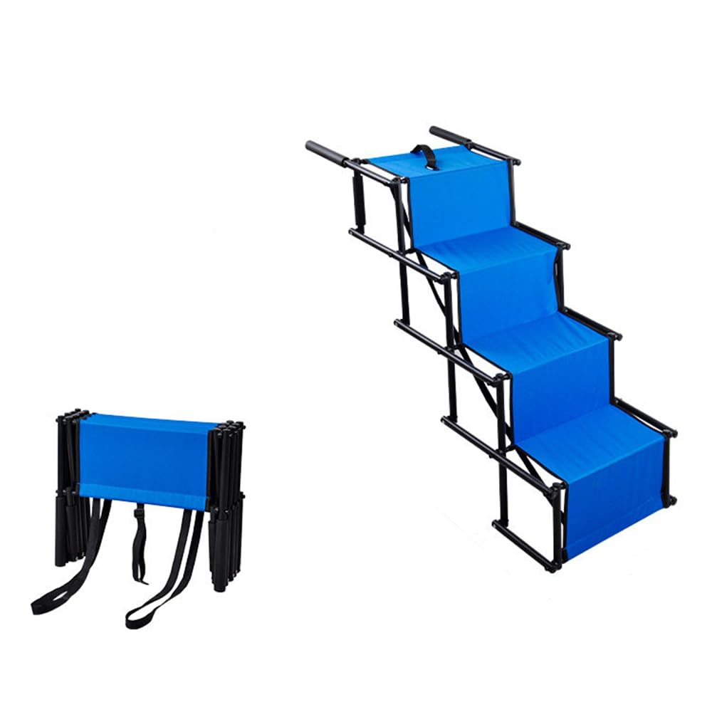 HEYOUTH Hunderampe Auto Klappbar,Hundetreppe Grosse Hunde,Rampe Hund Auto 4 Stufen,Bis 80 kg belastb