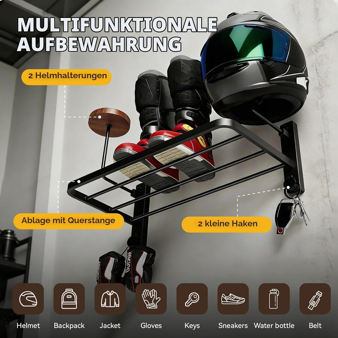 Helmhalterung Wand, Motorrad Garderobe, Motorradhelm Halterung Wand, Helm Halterung Wand für Motorra