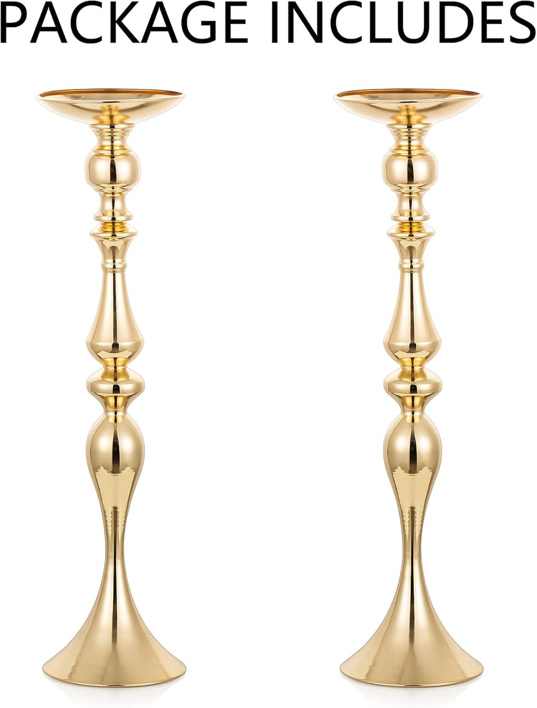 Nuptio Hochzeit Mittelstücke für Tische Vase – 2 Stück 70cm Hohe Goldene Vasen für Mittelstücke Blum