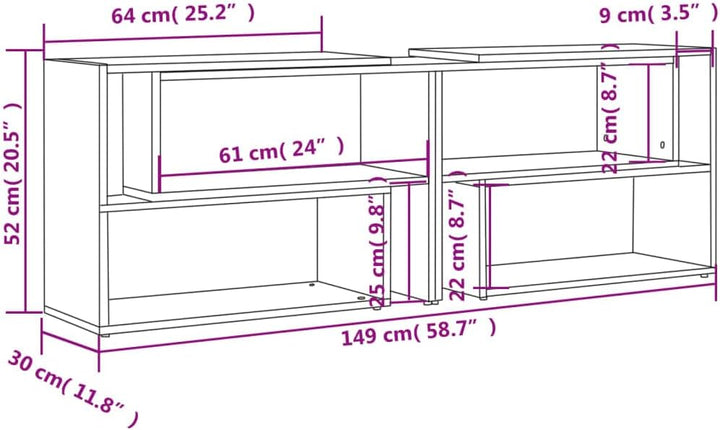 vidaXL TV Schrank Erweiterbar Lowboard TV Möbel Tisch Board Sideboard Fernsehtisch Fernsehschrank Hi