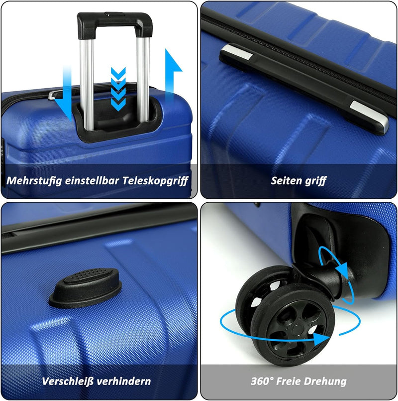 TAN.TOMI Koffer, Hartschalenkoffer, Koffer & Trolleys, Rollkoffer Reisekoffer Handgepäck, Suitcase K