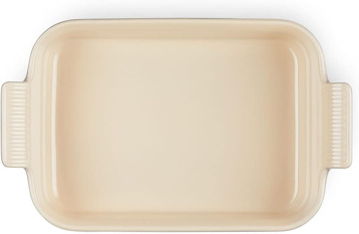 Le Creuset Rechteckige Auflaufform Tradition aus Steinzeug, 26 cm, 2.4 Liter, Flint, 71102264440001