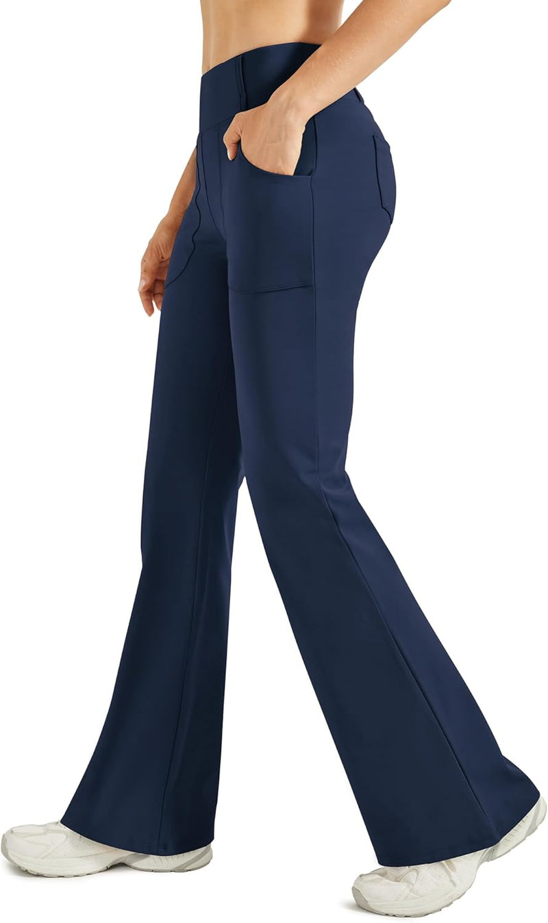 G4Free Thermo Bootcut Yogahose Winter Gefüttert Fleecehose Warme Leggings Schlaghose Stretch mit 4 T
