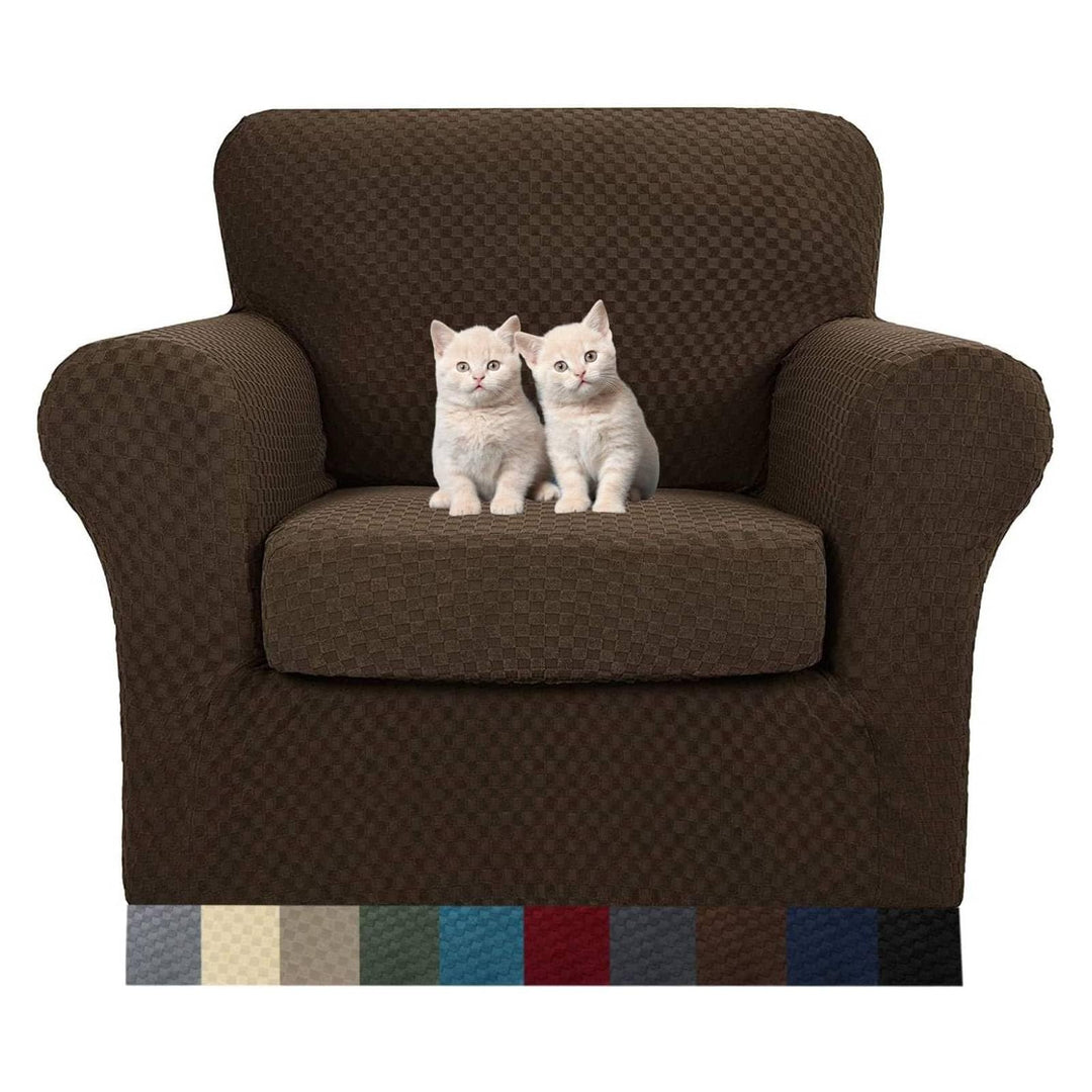MAXIJIN Stretch Sesselbezug Sofabezug mit Separatem 1 Kissenbezügen Couchbezug Sessel für Wohnzimmer