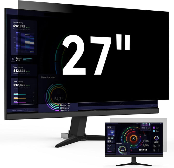 Computer Monitor Sichtschutz 27 Zoll Seitenverhältnis 16:9, Anti Blaulicht Blendschutz Displayschutz