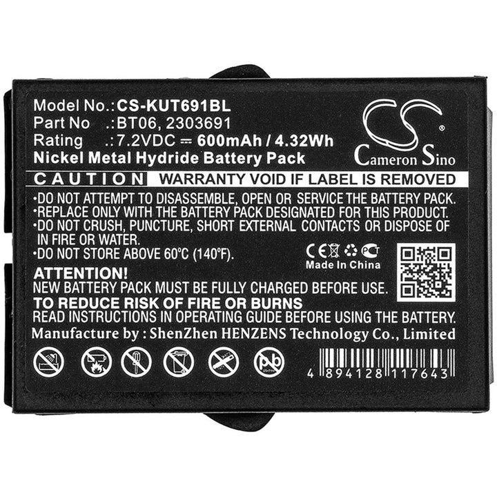 CS-KUT691BL Akkus 600mAh Kompatibel mit [IKUSI] 2303691, TM60, TM61, TM61Transmitters, TM62, TM62 Tr