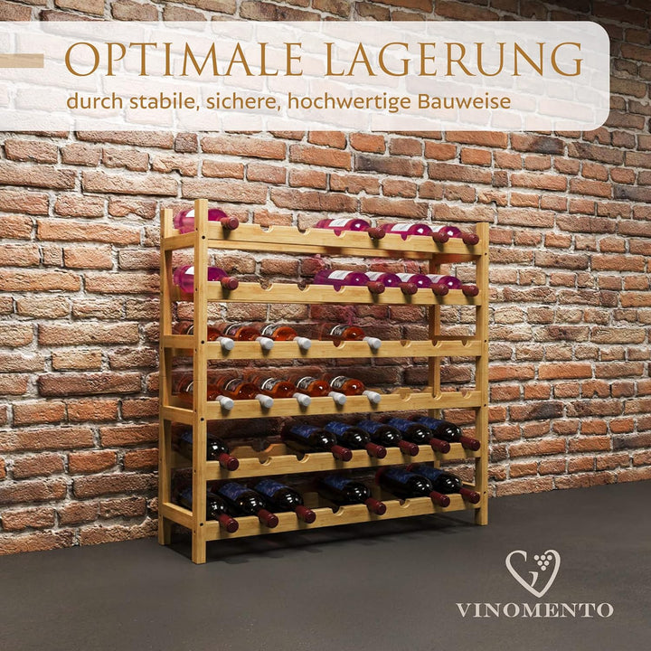 Weinregal Holz, 48 Flaschen, Flaschenregal Stapelbar, Getränkeregal, Weinregal Stapelbar, Flaschenau