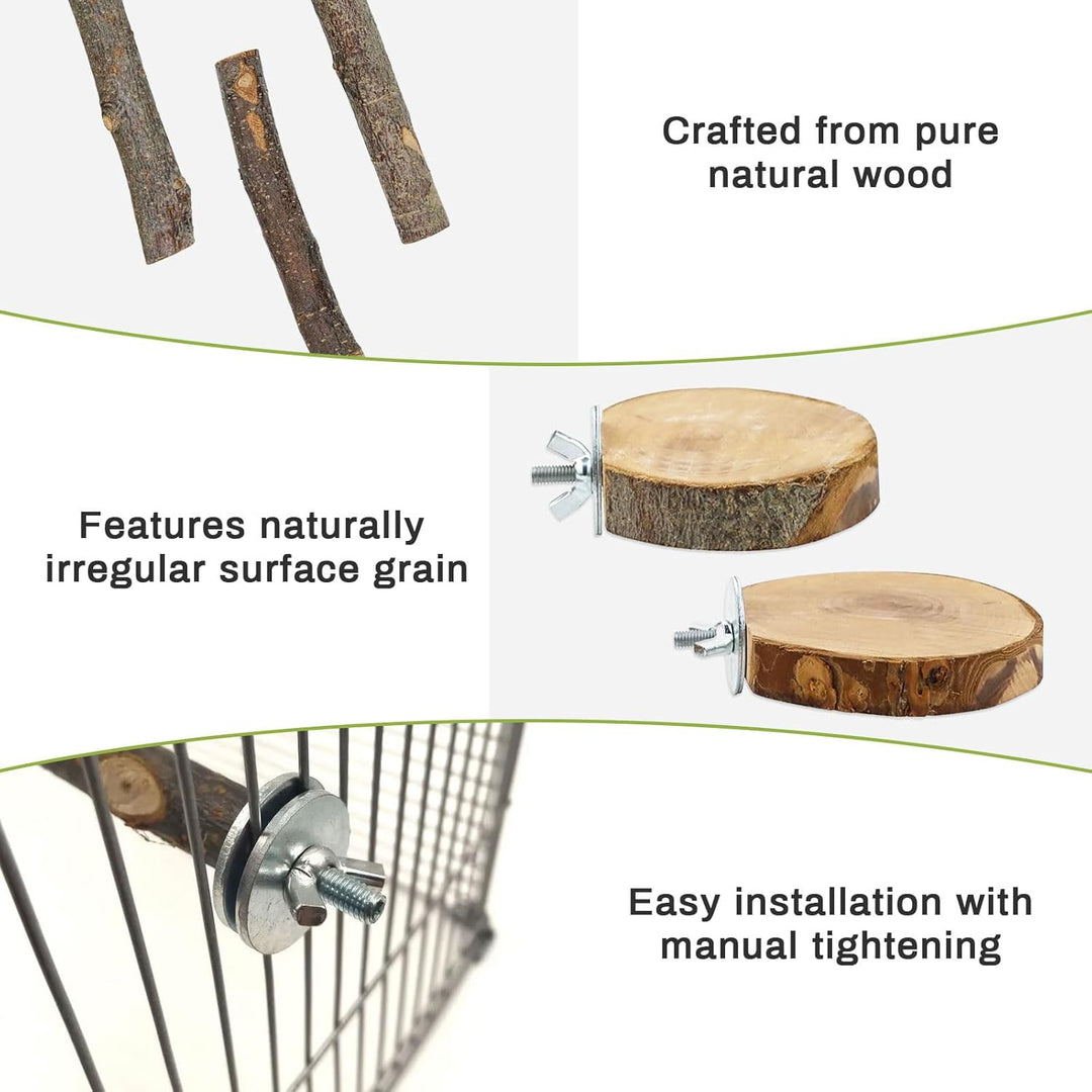 8 Stück Natur Sitzstangen Set für Vögel, Naturholzstangen Vogelständer Vogelzubehör Sitzstangen, Vog