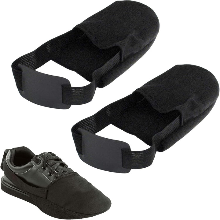 5 Bowling-Schuh-Slider | rutschfeste Bowling-Überschuhe Herren mit elastischer Kordel - Schwarzes Bo