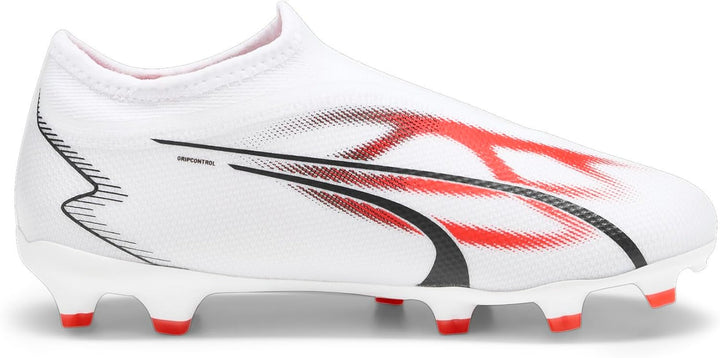 PUMA Unisex Kinder Ultra Match Ll Fg/Ag Jr Fussballschuh, Puma White Puma Black Fire Orchid