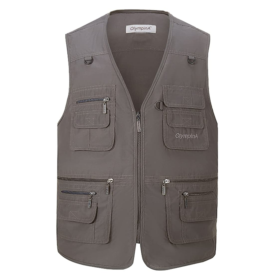 Herren Leichte Freizeitweste, Outdoor, Herren, mehrere Taschen, Weste, Casual, Sportjacke, Journalis