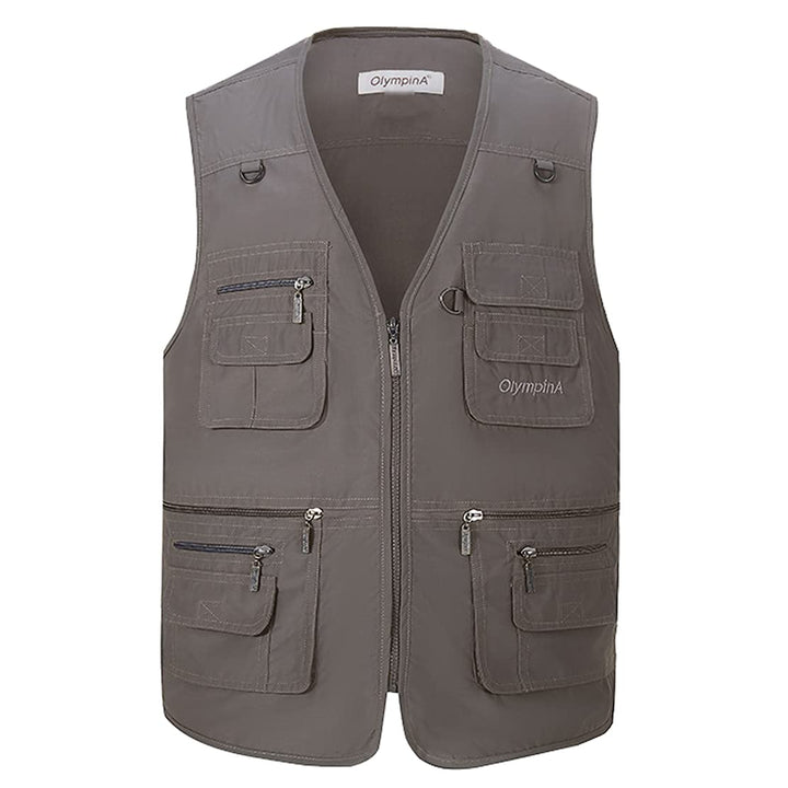 Herren Leichte Freizeitweste, Outdoor, Herren, mehrere Taschen, Weste, Casual, Sportjacke, Journalis