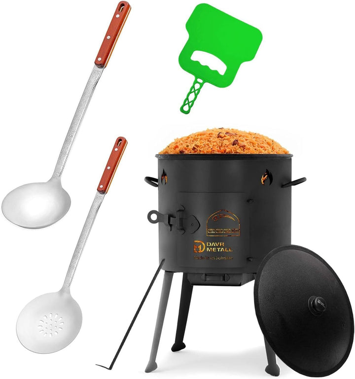 Ø36cm Uchag 2mm stahl Utschak Utschag Feldküche 8L Kazan WOK Kasan (Runder boden) Feuerstelle Campin