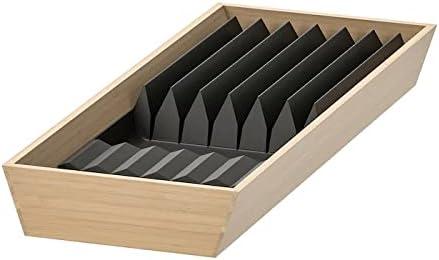 UPPDATERA Tablett mit Messerablage, helles Bambus/Anthrazit, 20x50 cm