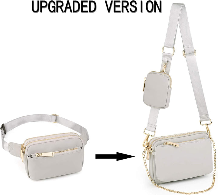 Umhängetasche Damen 3 in 1 Crossbody Bag Damen Breiter Gurt mit Münzbeutel Handtasche mit Abnehmbare