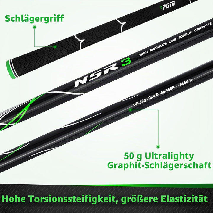 PGM Golfschläger NSR III Golf Iron Thru Gap Wedge mit Graphitschäften für Rechtshänder - S/R Flex R