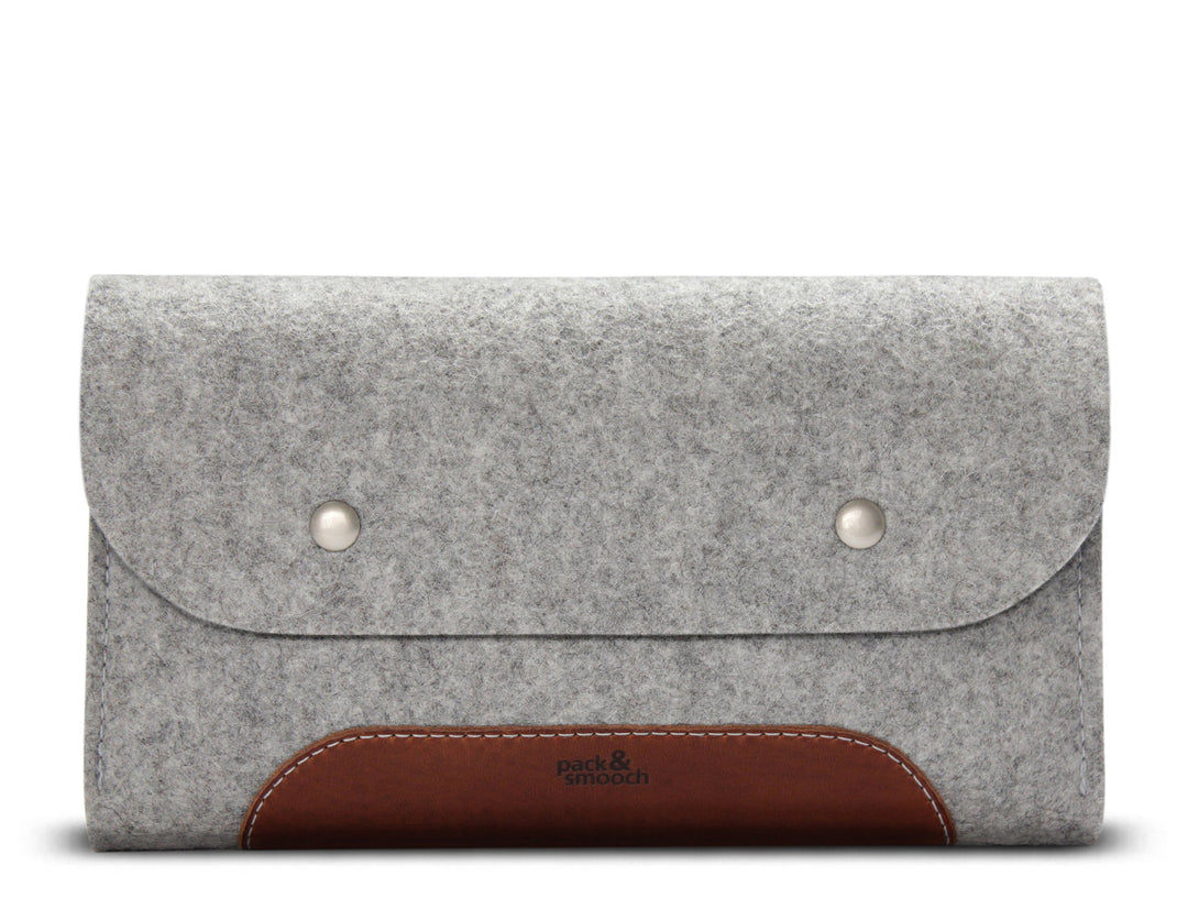 Pack & Smooch MacBook iPad Pro Zubehör Und Kabel Tasche 100% Wollfilz Und Pflanzlich Gegerbtes Leder