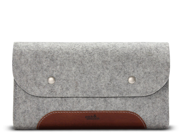 Pack & Smooch MacBook iPad Pro Zubehör Und Kabel Tasche 100% Wollfilz Und Pflanzlich Gegerbtes Leder