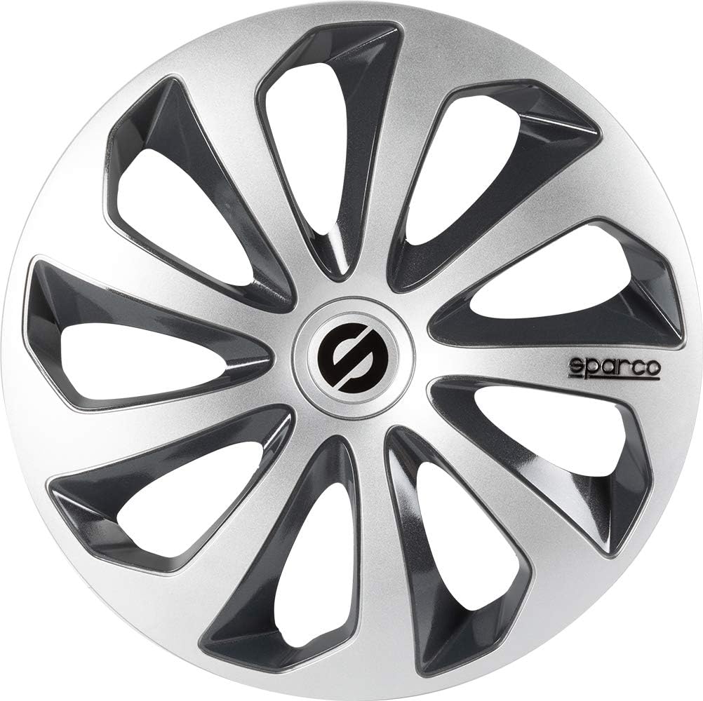 SPARCO SPC1473SVGR Sicilia 4 Stück Radzierblenden, Silber/Grau, 4 Stück, 14" 14" Silber/Grau, 14" Si