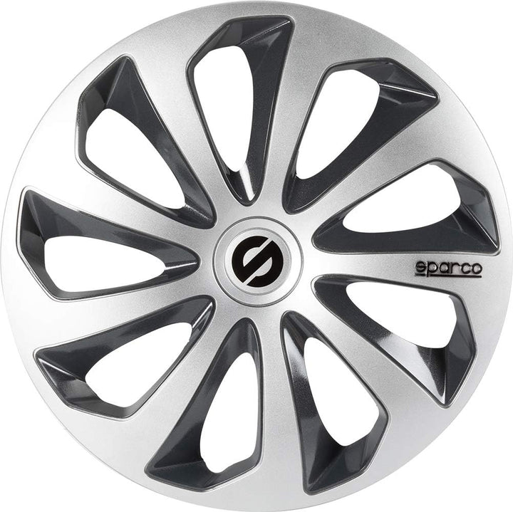 SPARCO SPC1473SVGR Sicilia 4 Stück Radzierblenden, Silber/Grau, 4 Stück, 14" 14" Silber/Grau, 14" Si