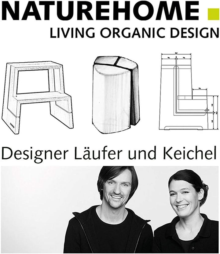 NATUREHOME Design Hocker Massivholz Nussbaum Natur geölt Sitzhocker Holz