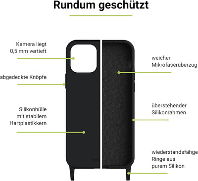 Artwizz HangOn Case kompatibel mit iPhone 14 Pro - Elastische Schutzhülle aus Silikon als Handykette