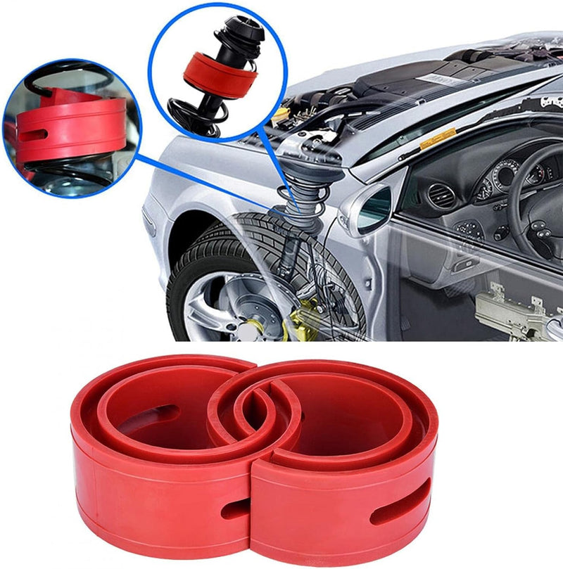 Automotive Spring Buffer Kleber, 2PCS Red Car Shock Absorber Buffer Spring Bumper Cushion Typ D für