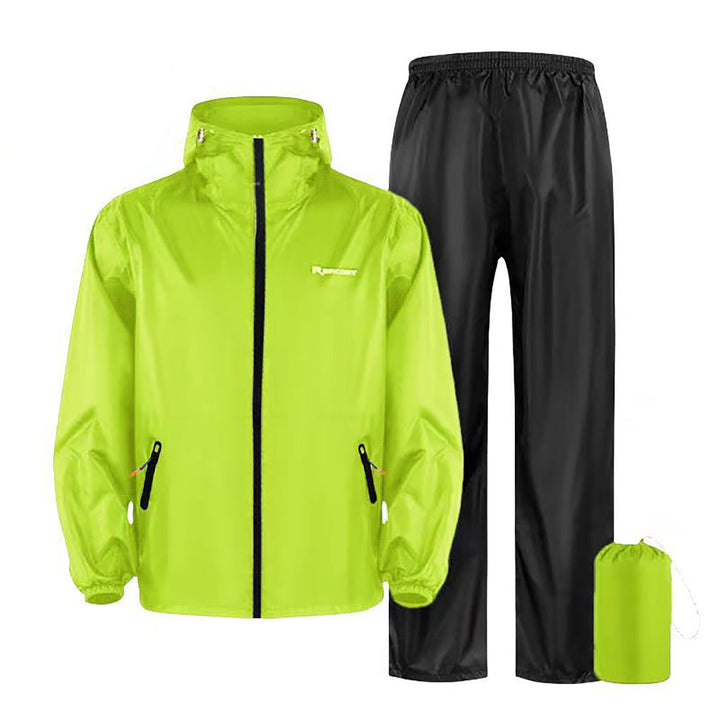Regenanzug Herren, Wasserdicht Atmungsaktiv 2 Teilig Regenkleidung Reflektierend Regenjacke und Rege
