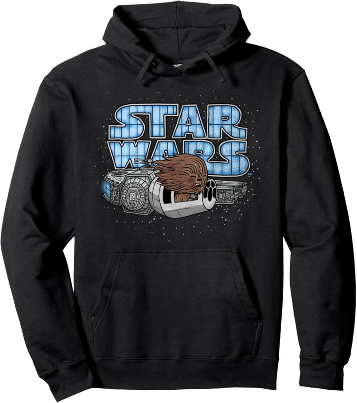 Star Wars Chewbacca Flying Through Space Cartoon Pullover Hoodie