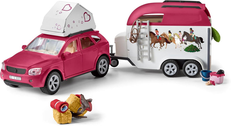 schleich 42535 Abenteuer mit Auto und Pferdeanhänger, für Kinder ab 5-12 Jahren, HORSE CLUB - Spiels