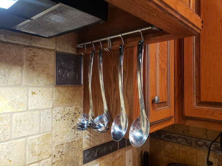 Küchenutensilien-Rack, 2 Stück, 39.6 cm Töpfe und Pfannen, Hängeregal zur Wandmontage, 304 Edelstahl
