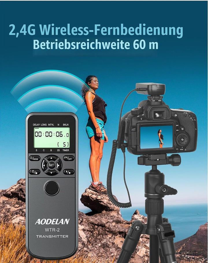 AODELAN Kamera-Funkfernauslöser für Canon EOS R7, EOS R10, EOS R6, EOS R, EOS RA, EOS RP, Timer-Ausl
