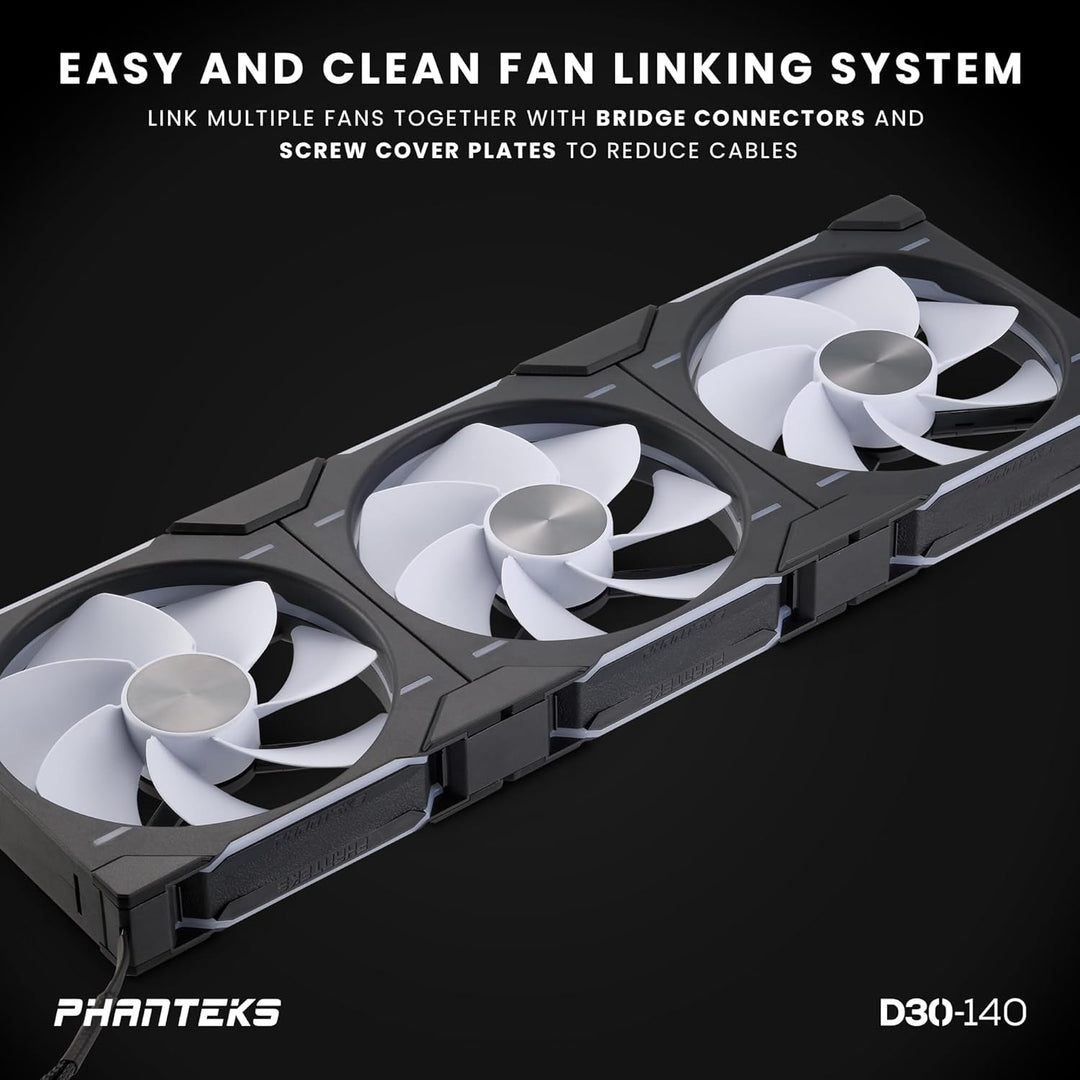 Phanteks D30 PWM Reverse Airflow, D-RGB Lüfter - 140mm, schwarz Reverse x1 Black, Reverse x1 Black