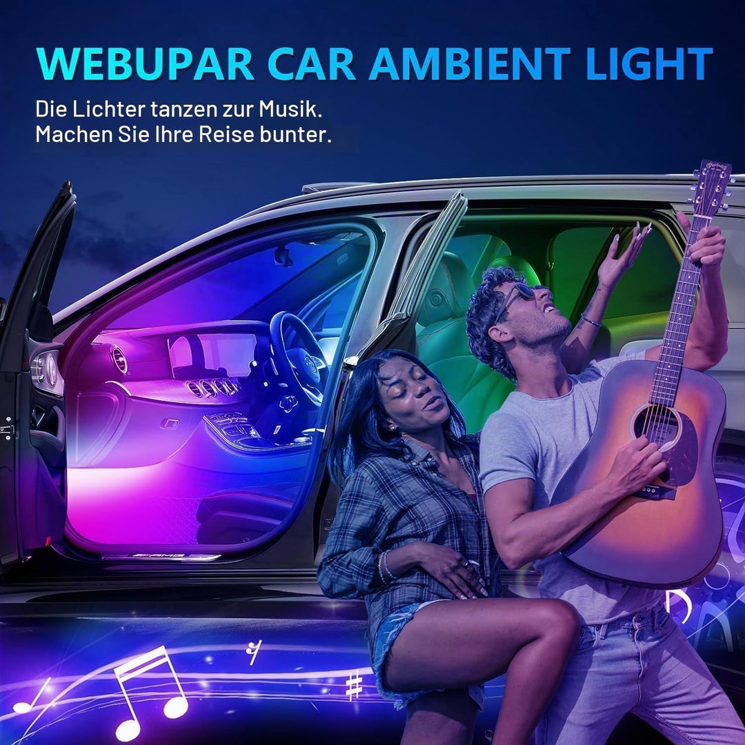 Auto LED Innenbeleuchtung,6M/18 in 1 RGB Auto Innenraumbeleuchtung,Led Atmosphäre Licht mit APP Steu
