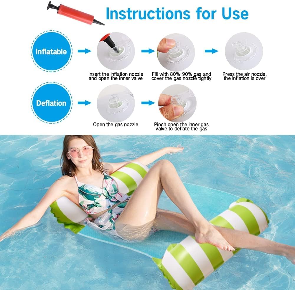 Pool Aufblasbare Schwimmsitze,1/2 Stück Aufblasbare Hängematte Pool Float Wasserhängematte Luftmatra