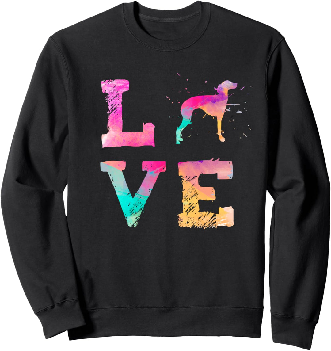 Bunte Aquarellmalerei Italienischer Windhund Hund Sweatshirt