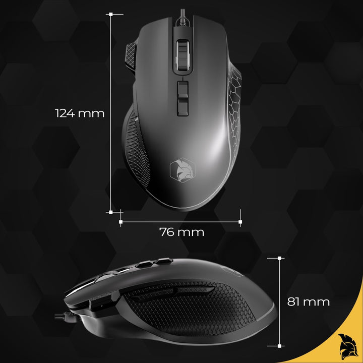 EMPIRE GAMING - W905 Gaming-Maus kabelgebunden – 12800 DPI 1000 Hz – RGB - Ergonomisch – PS4, PS5, X
